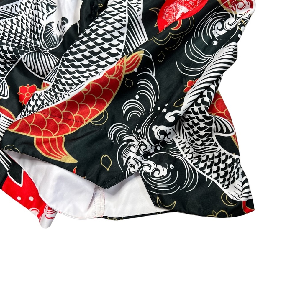 Tuff Muay Thai Boxing Shorts with Coy fish and drawstring waist size Large - Picture 6 of 7